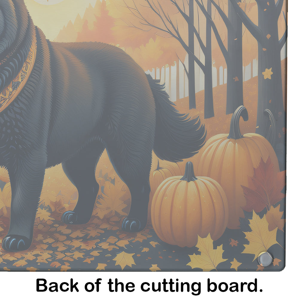 Black Chow Chow Fall Glass Cutting Board Large  the-store.com.