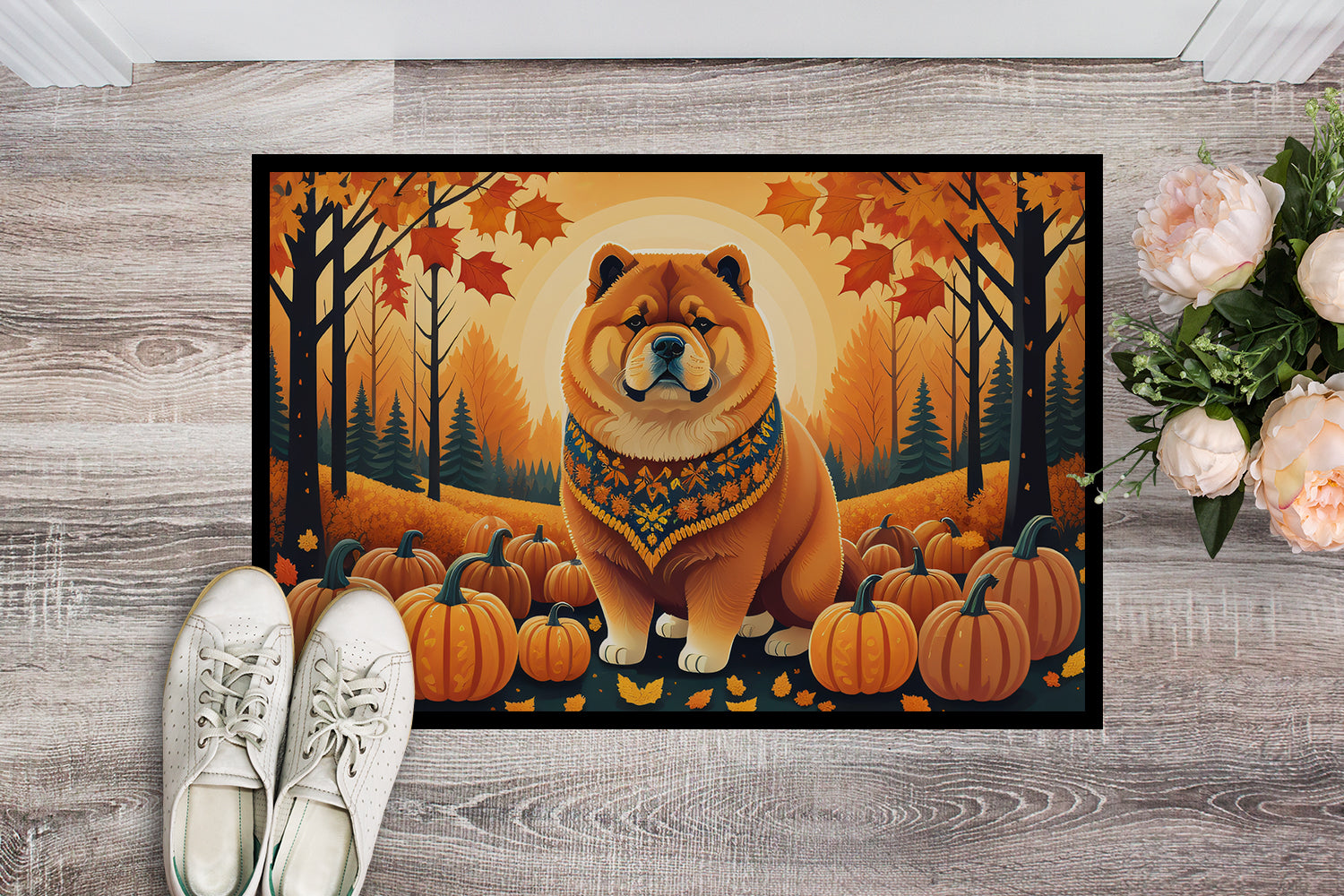 Chow Chow Fall Indoor or Outdoor Mat 24x36  the-store.com.
