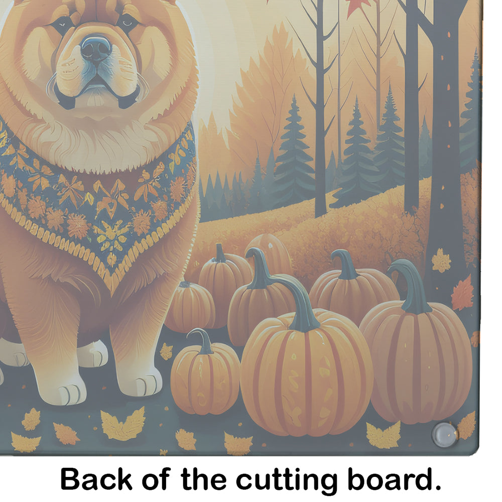 Chow Chow Fall Glass Cutting Board Large  the-store.com.