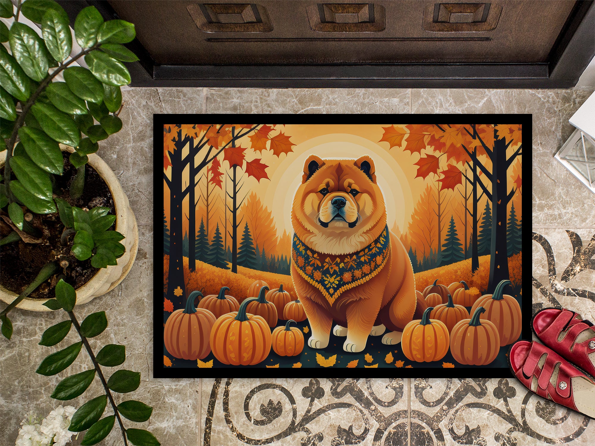 Chow Chow Fall Doormat 18x27  the-store.com.