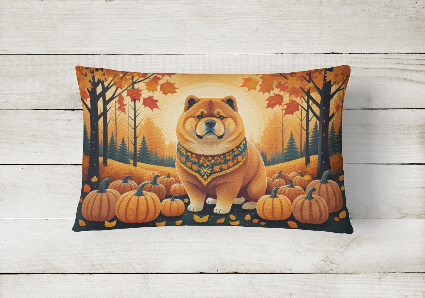 Chow Chow Fall Fabric Decorative Pillow  the-store.com.