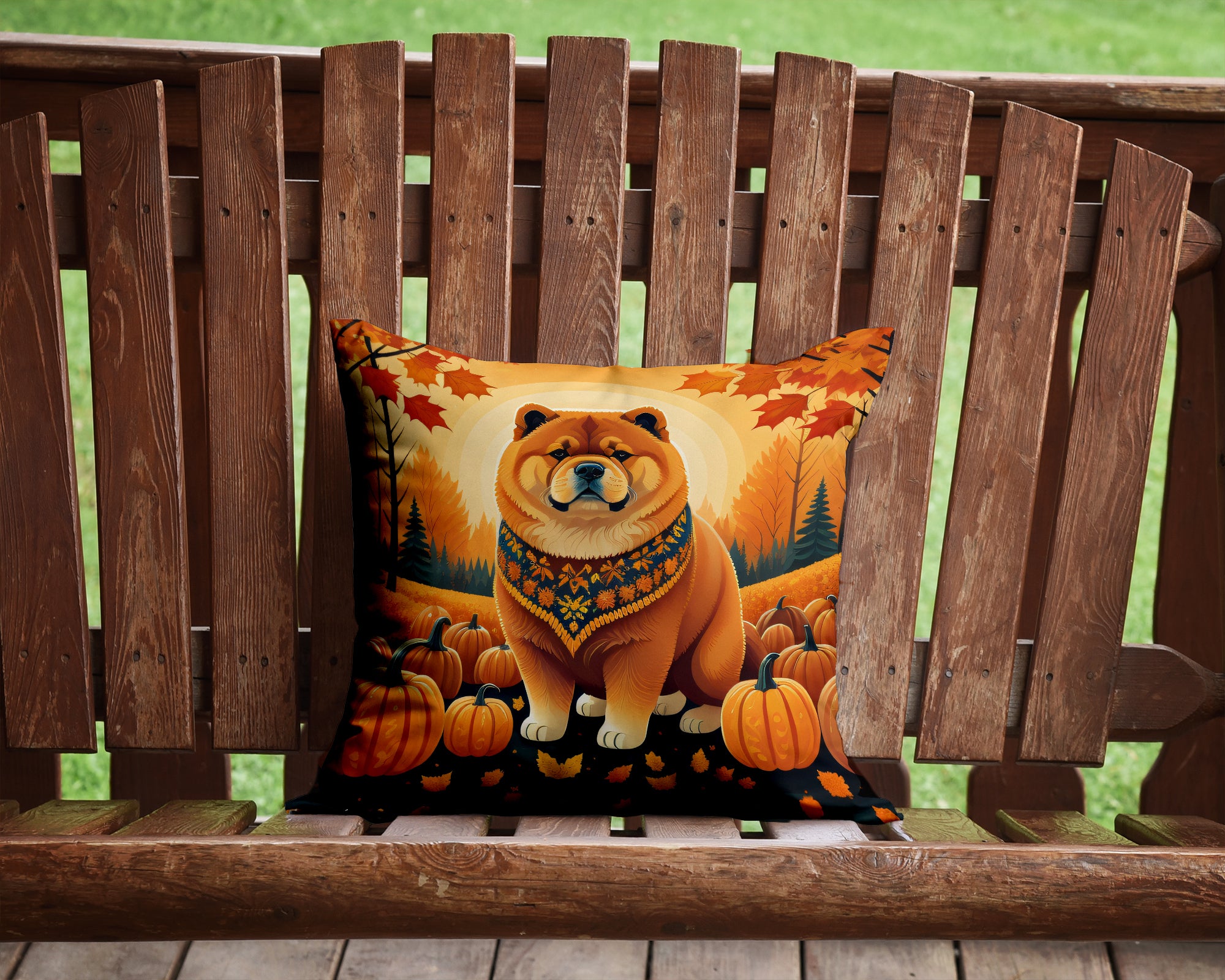 Chow Chow Fall Fabric Decorative Pillow  the-store.com.