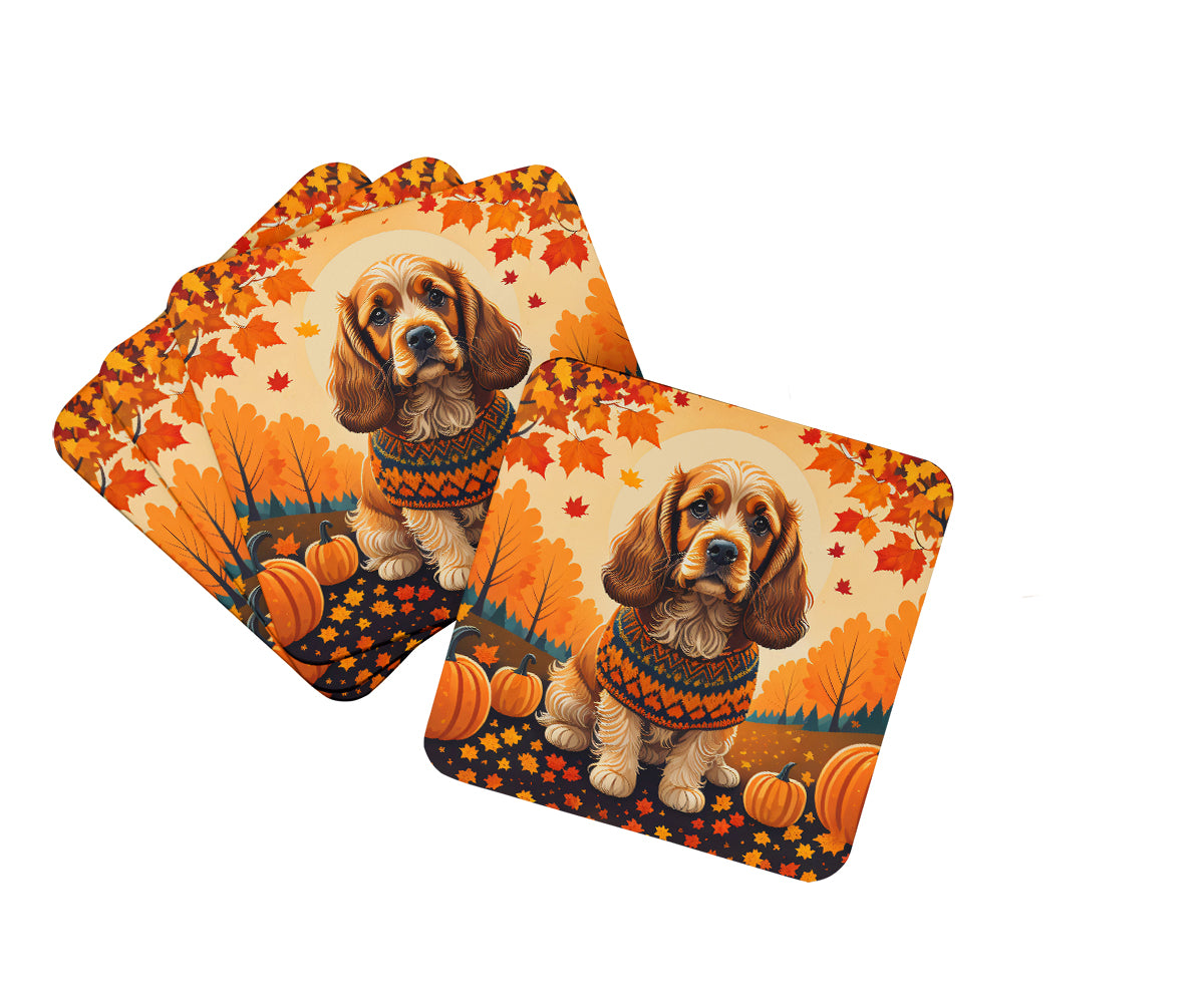 Buy this Cocker Spaniel Fall Foam Coaster Set of 4