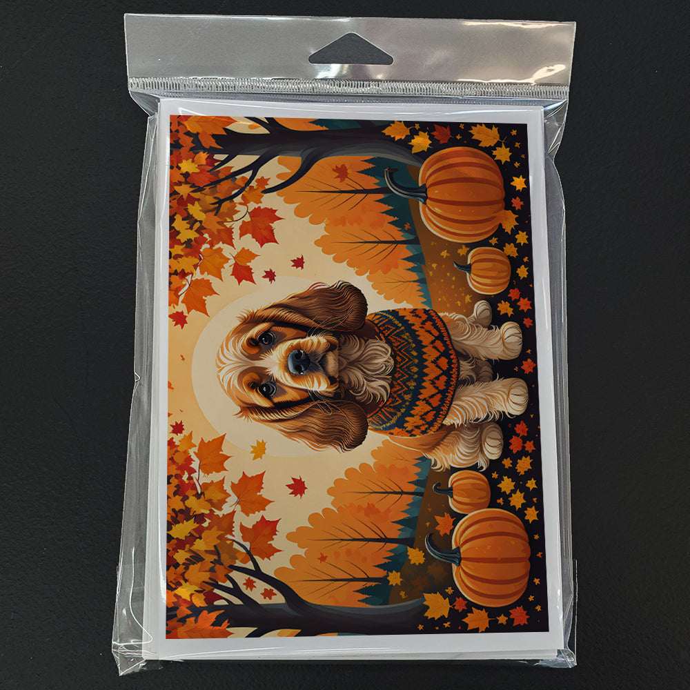 Cocker Spaniel Fall Greeting Cards and Envelopes Pack of 8  the-store.com.