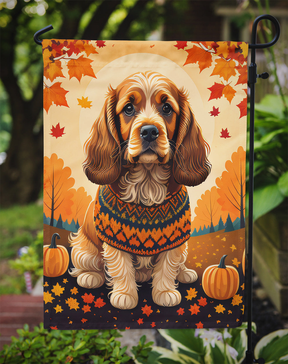 Cocker Spaniel Fall Garden Flag  the-store.com.