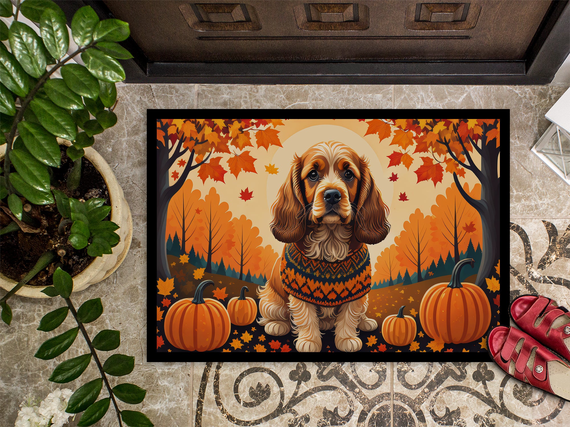 Cocker Spaniel Fall Doormat 18x27