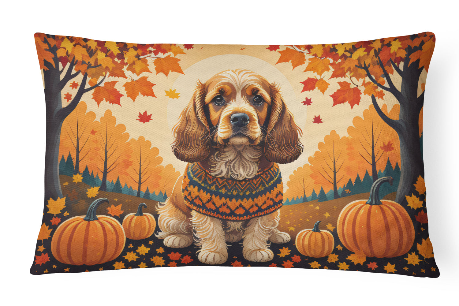 Buy this Cocker Spaniel Fall Fabric Decorative Pillow