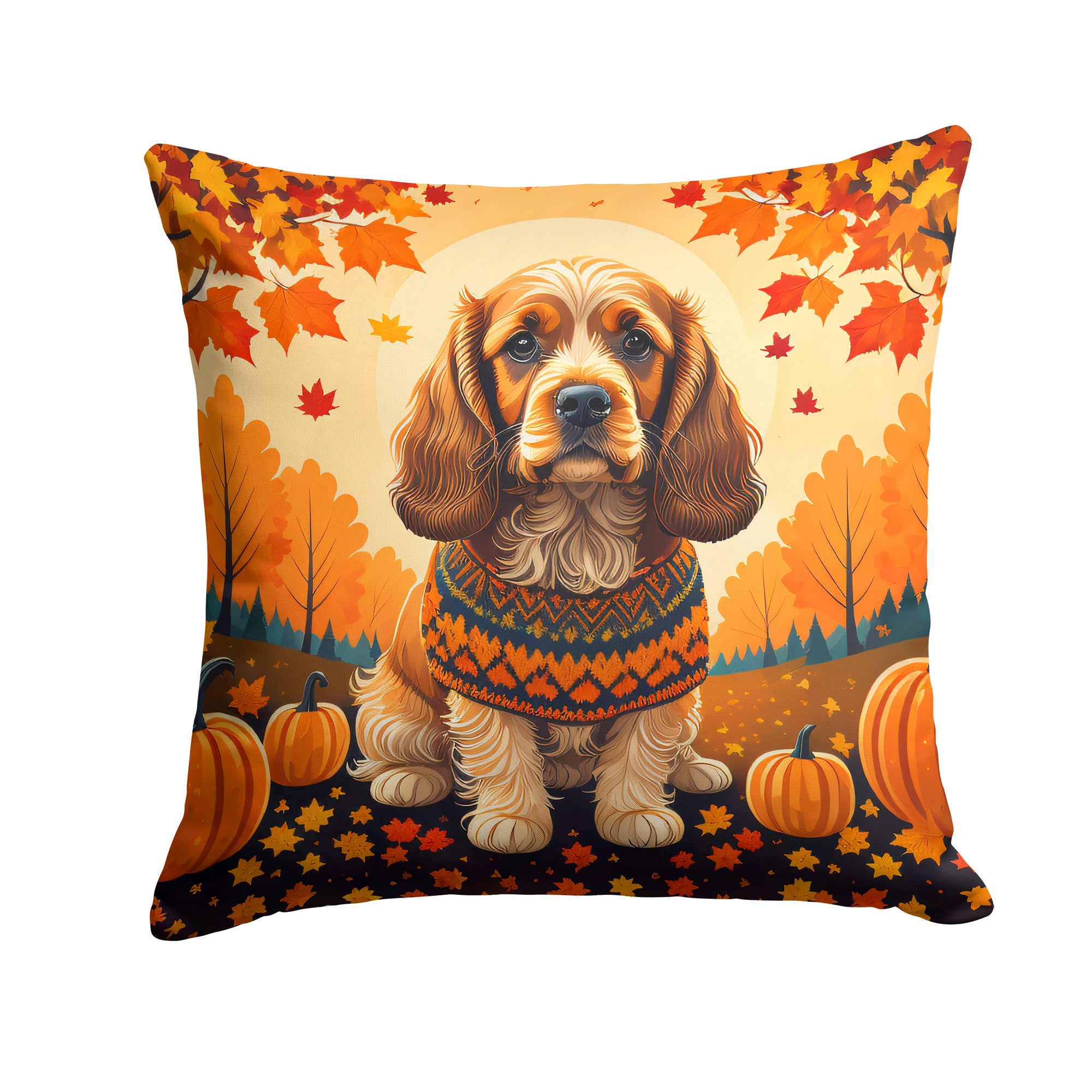 Buy this Cocker Spaniel Fall Fabric Decorative Pillow