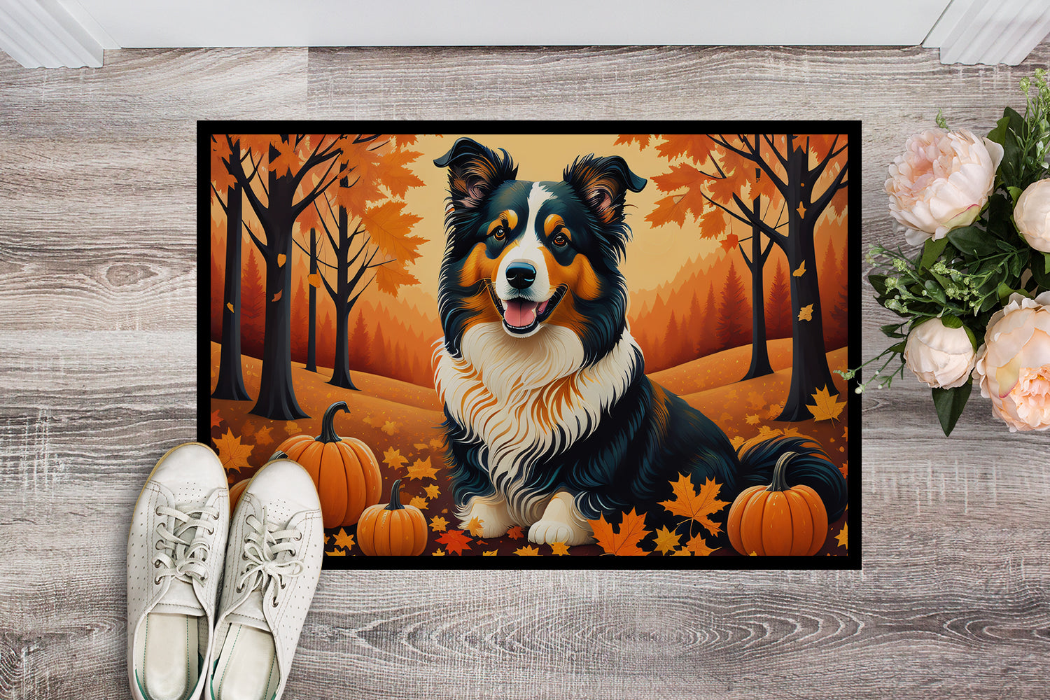 Collie Fall Indoor or Outdoor Mat 24x36  the-store.com.