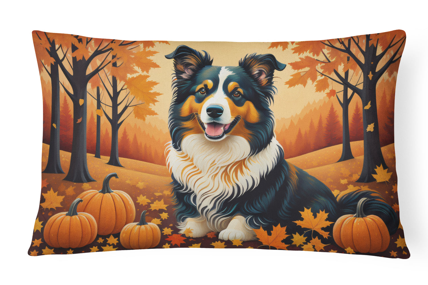 Buy this Collie Fall Fabric Decorative Pillow