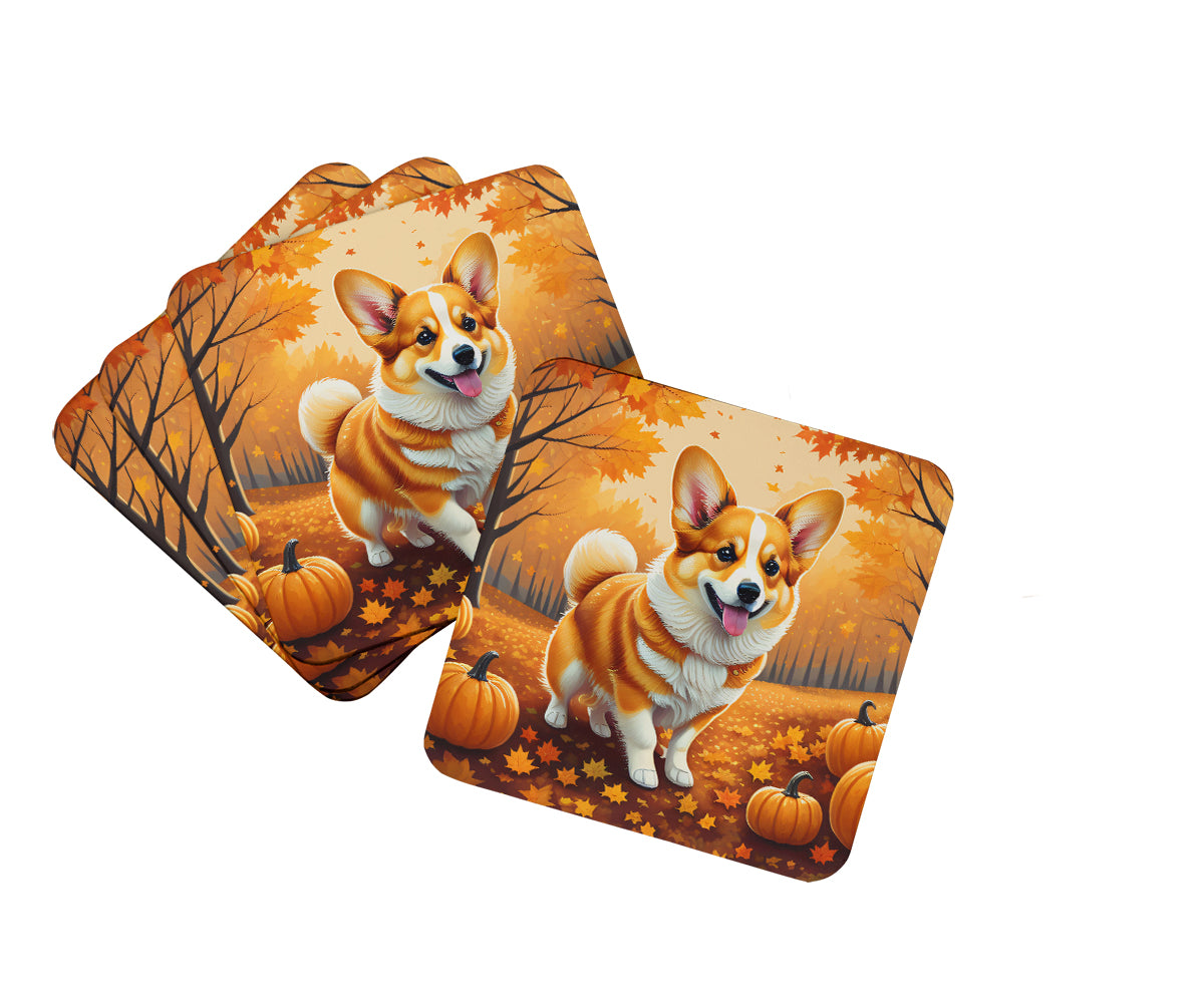 Buy this Corgi Fall Foam Coaster Set of 4