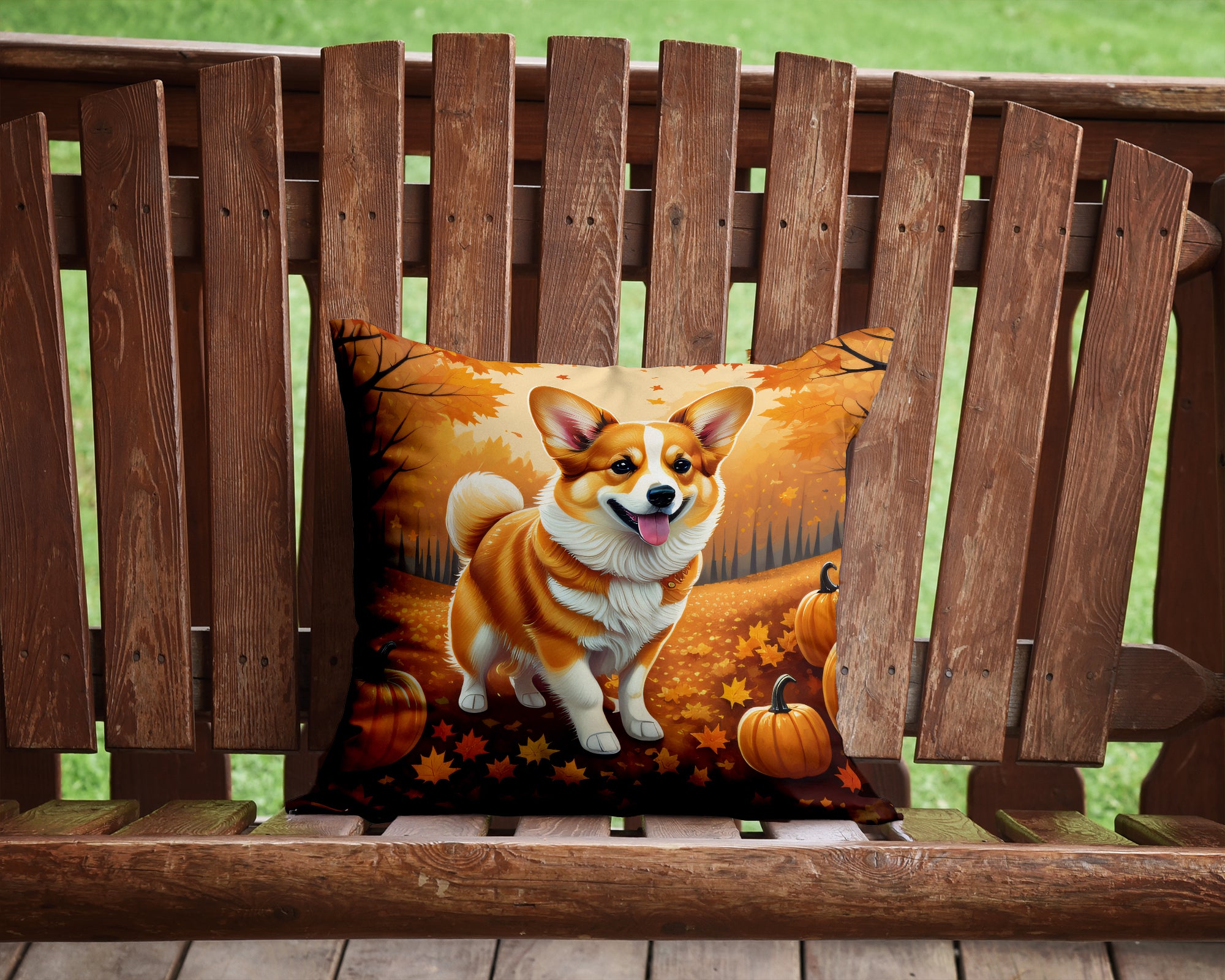 Buy this Corgi Fall Fabric Decorative Pillow