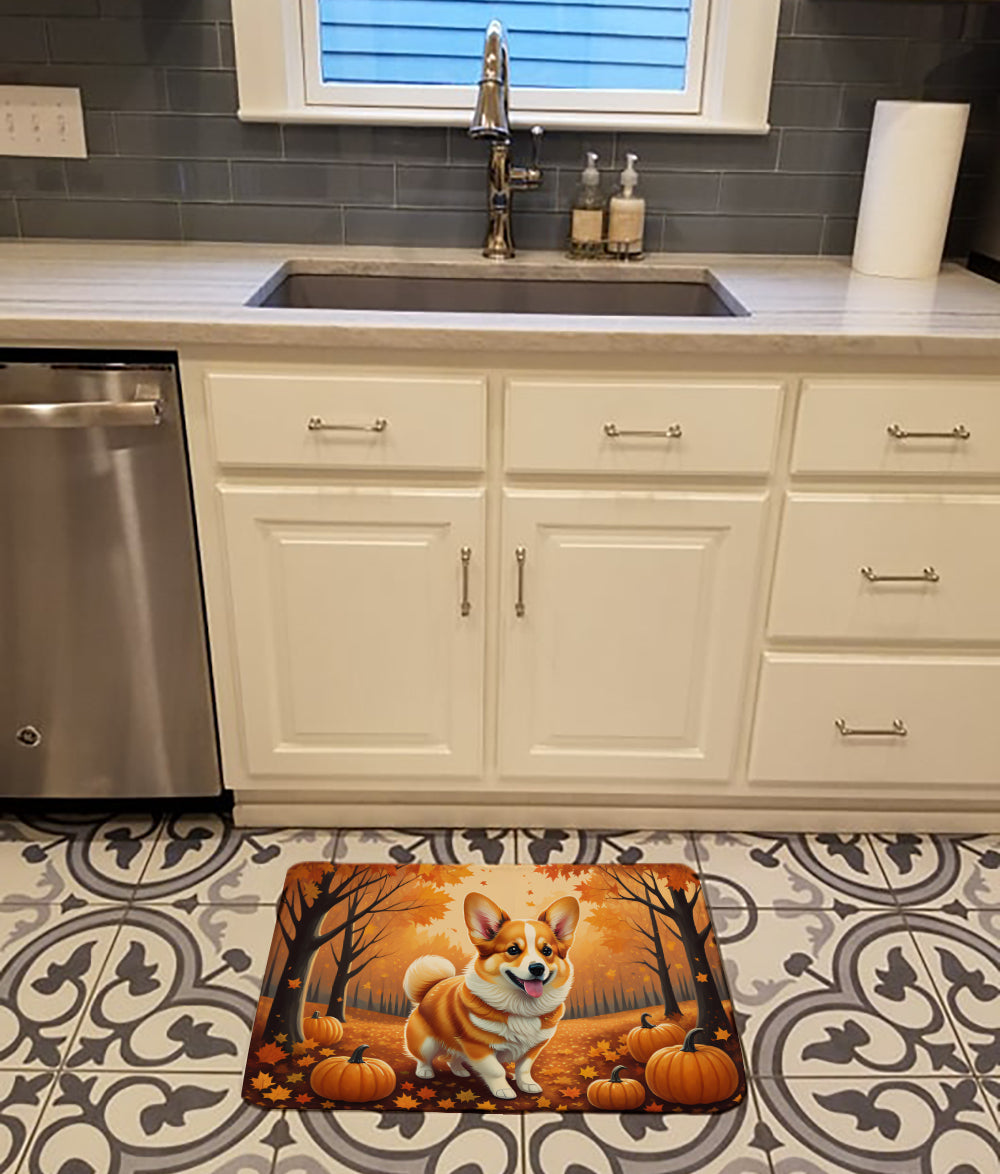 Corgi Fall Memory Foam Kitchen Mat  the-store.com.