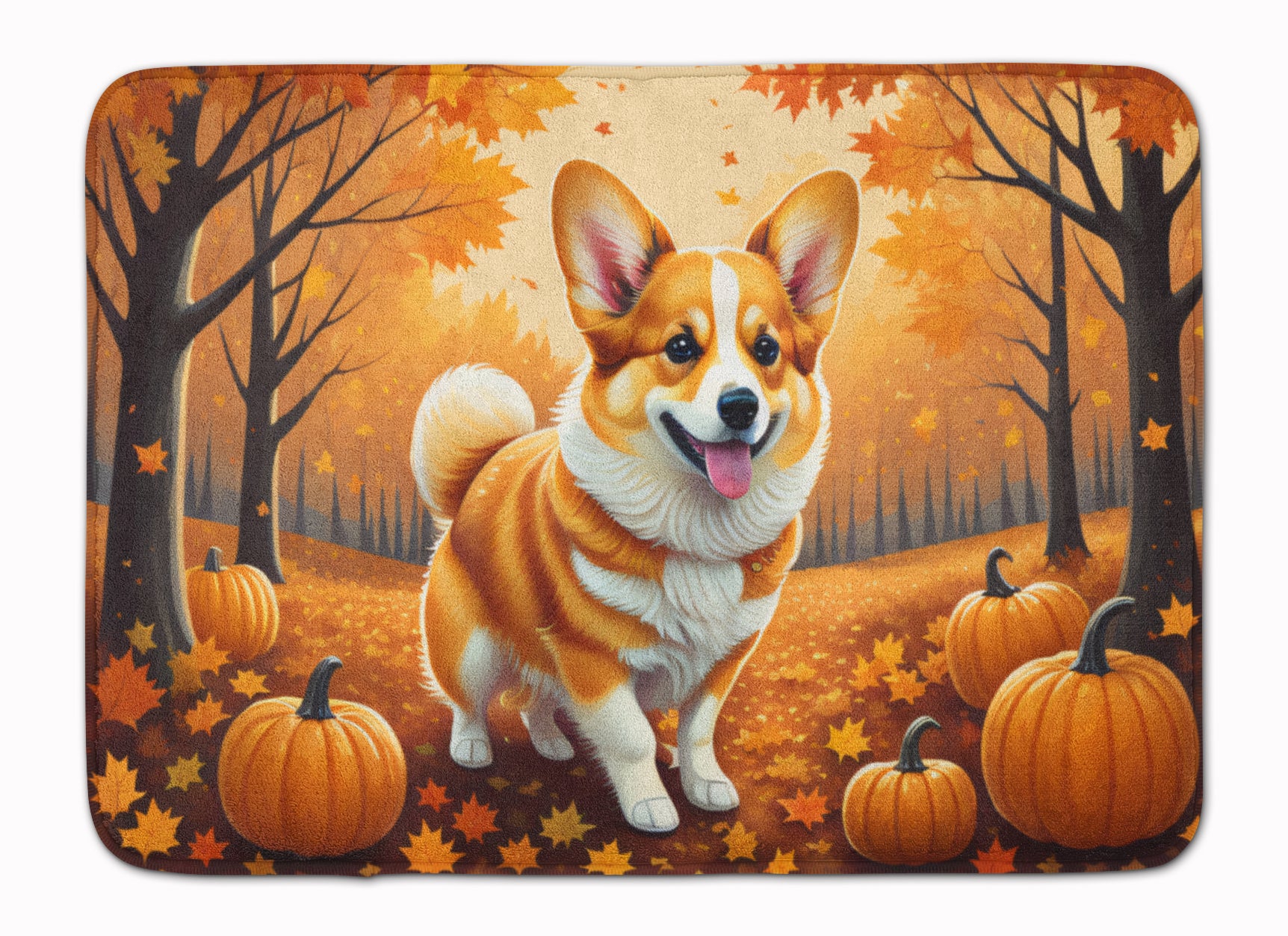 Buy this Corgi Fall Memory Foam Kitchen Mat