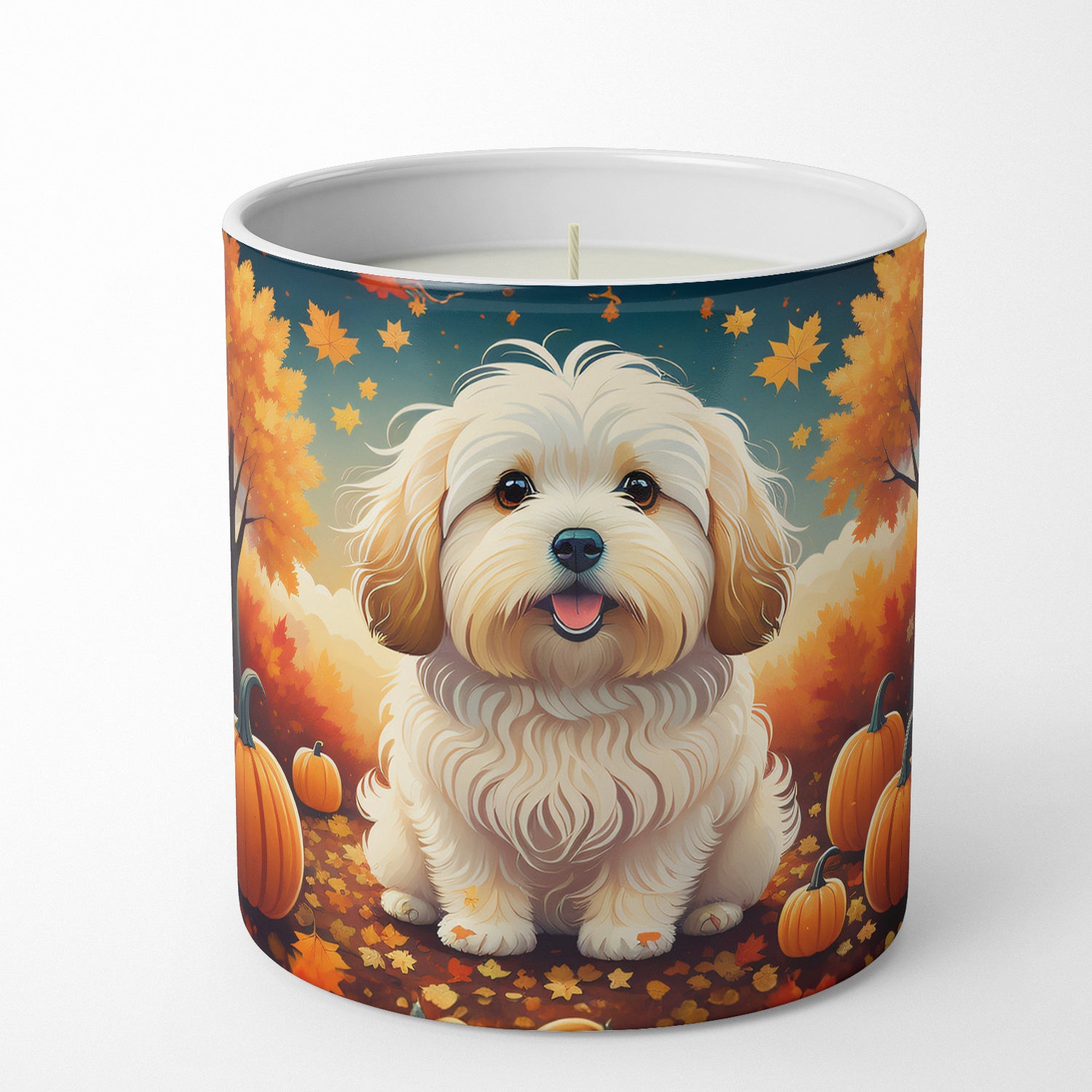 Buy this Coton De Tulear Fall Decorative Soy Candle