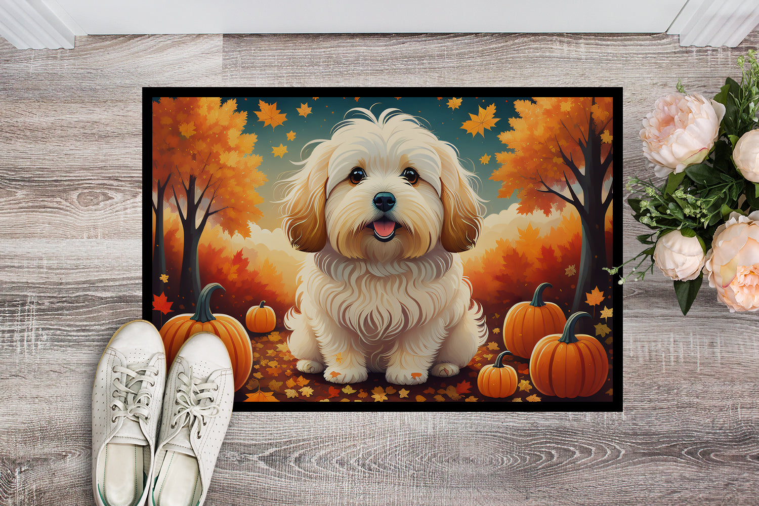 Buy this Coton De Tulear Fall Indoor or Outdoor Mat 24x36