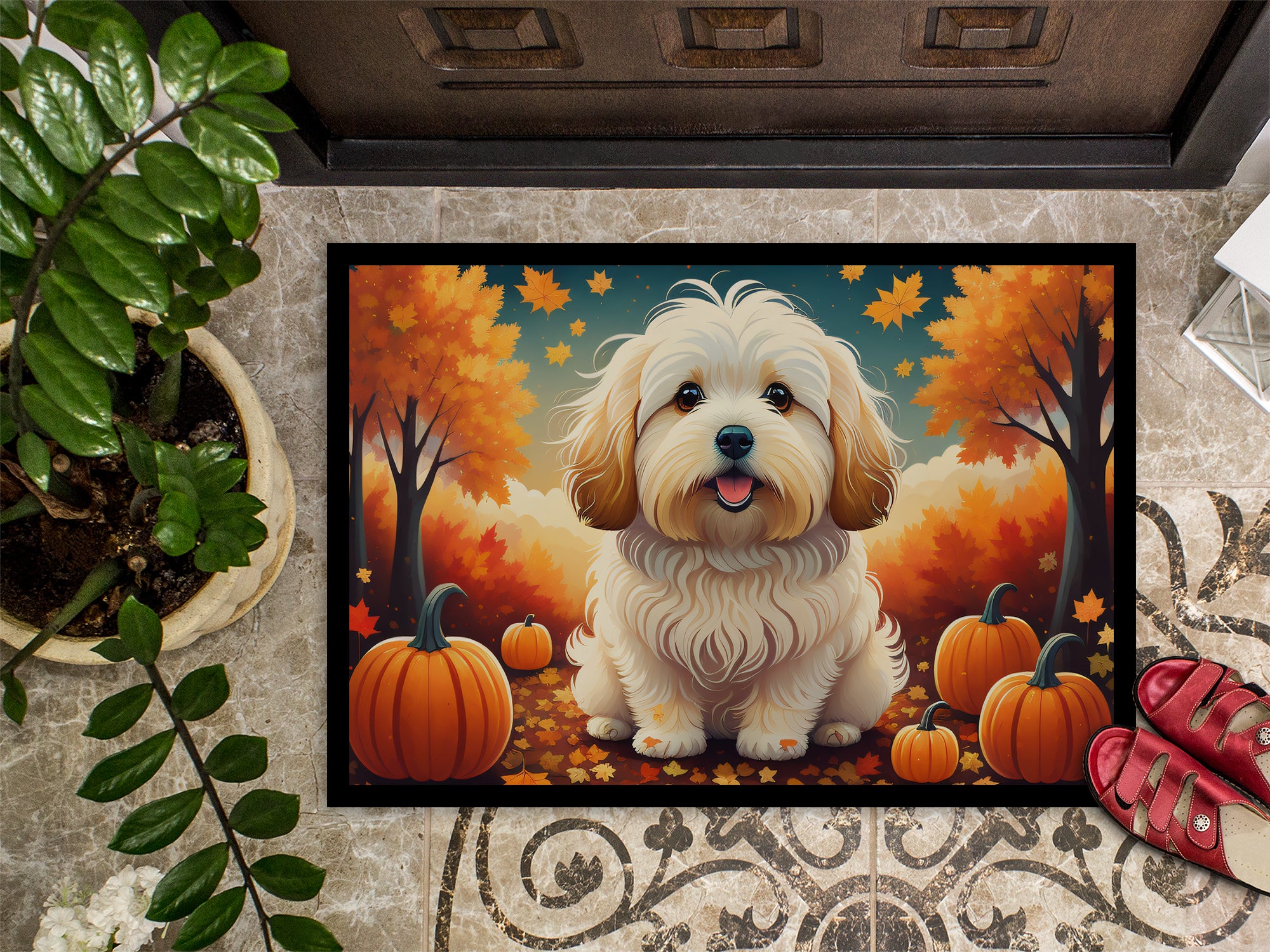 Coton De Tulear Fall Doormat 18x27  the-store.com.