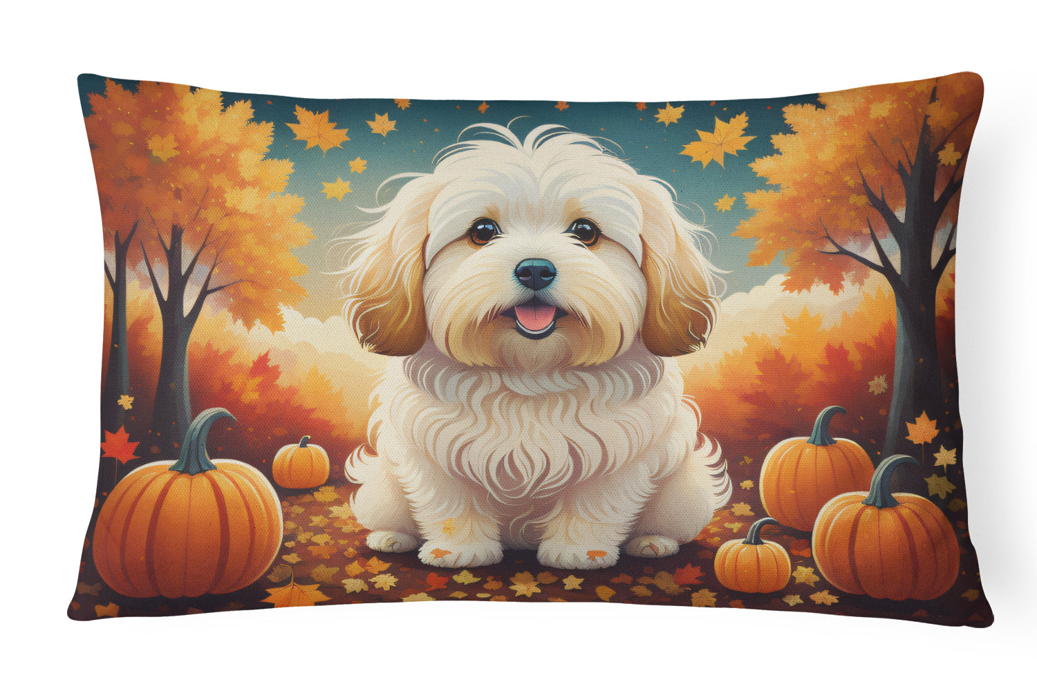 Buy this Coton De Tulear Fall Fabric Decorative Pillow