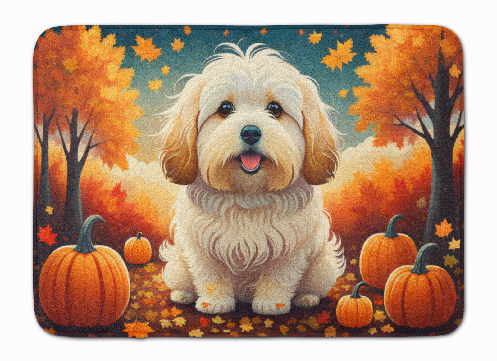 Buy this Coton De Tulear Fall Memory Foam Kitchen Mat