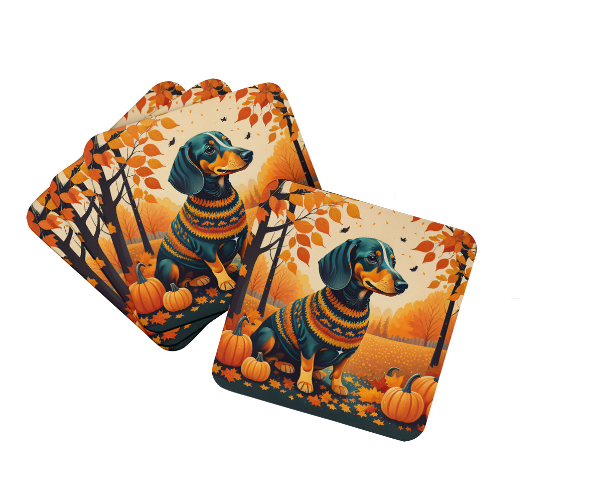 Buy this Dachshund Fall Foam Coaster Set of 4