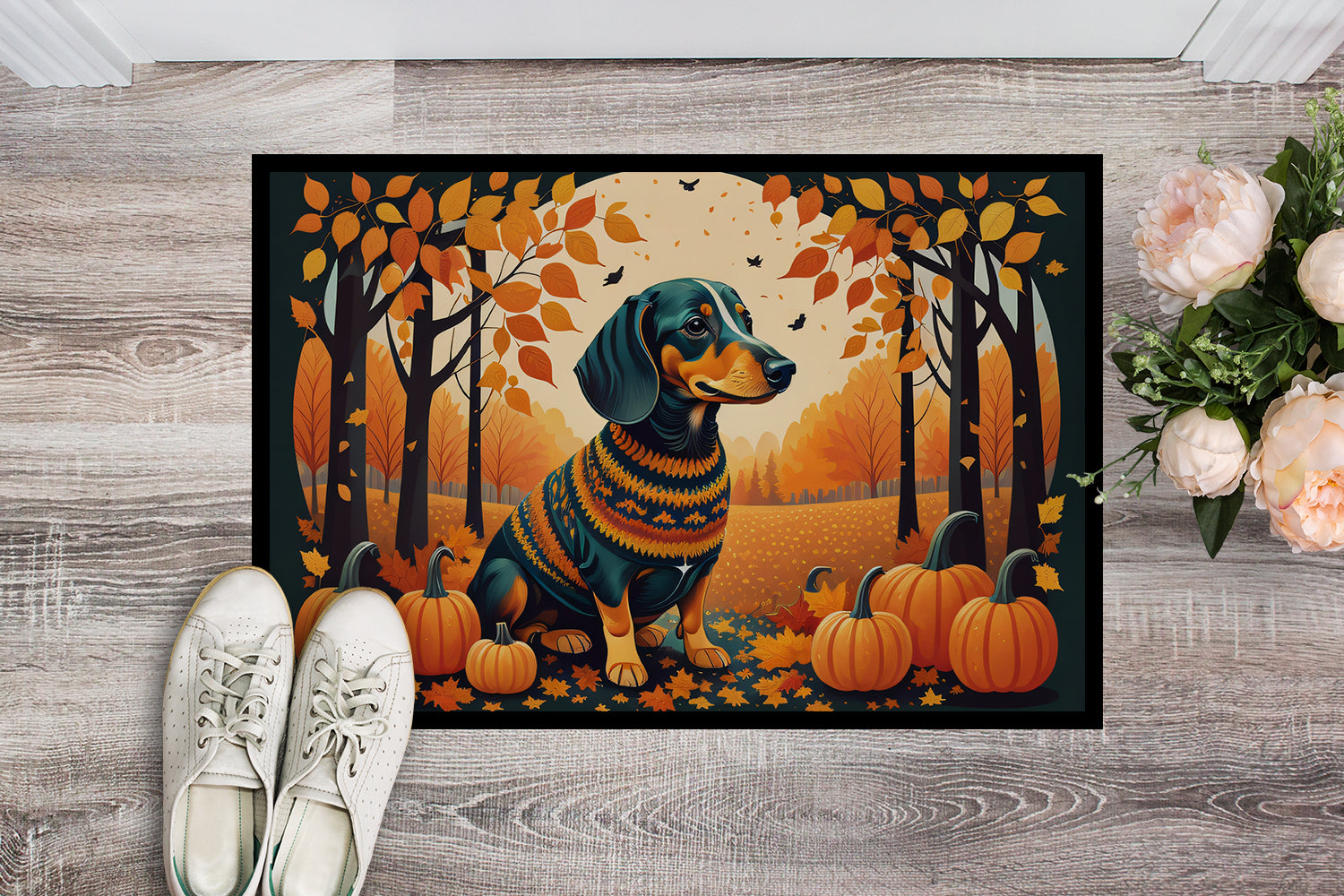 Buy this Dachshund Fall Indoor or Outdoor Mat 24x36