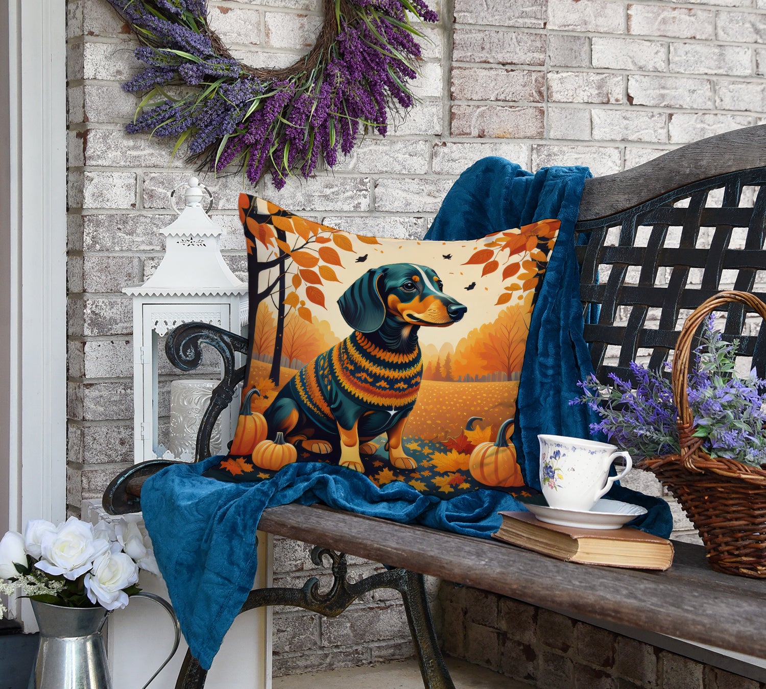 Buy this Dachshund Fall Fabric Decorative Pillow