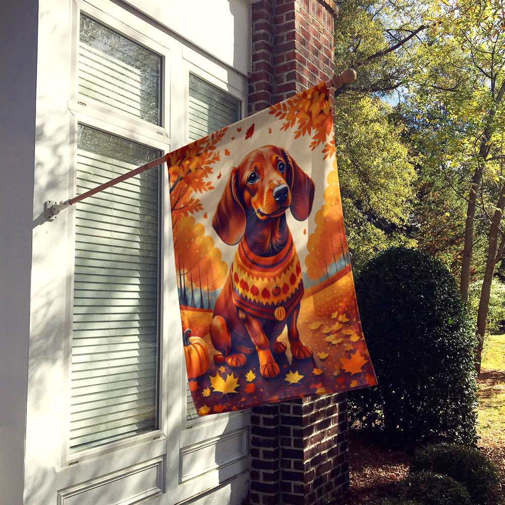 Dachshund Fall House Flag  the-store.com.