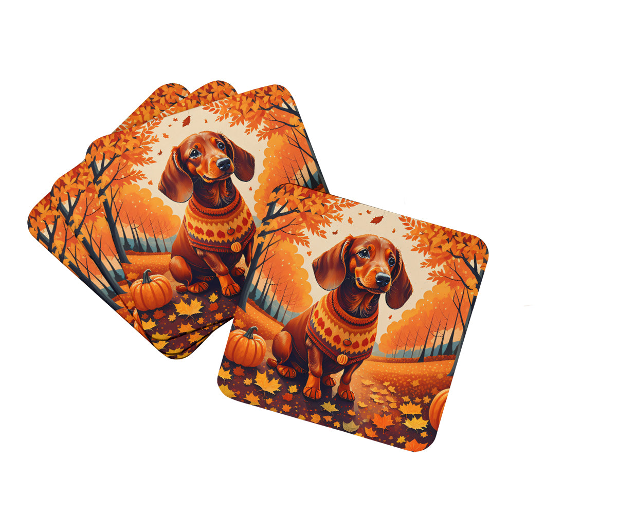 Buy this Dachshund Fall Foam Coaster Set of 4