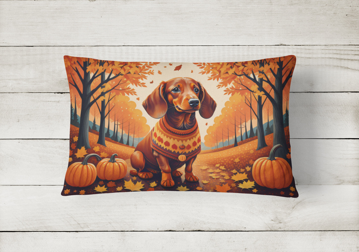 Buy this Dachshund Fall Fabric Decorative Pillow