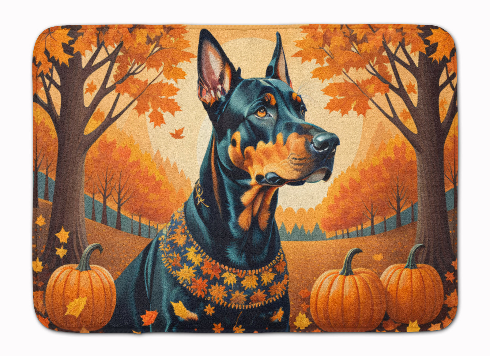 Buy this Doberman Pinscher Fall Memory Foam Kitchen Mat