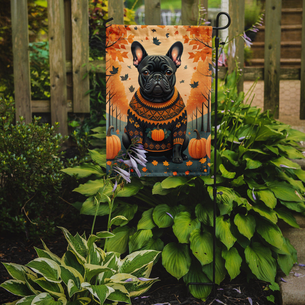 Black French Bulldog Fall Garden Flag  the-store.com.