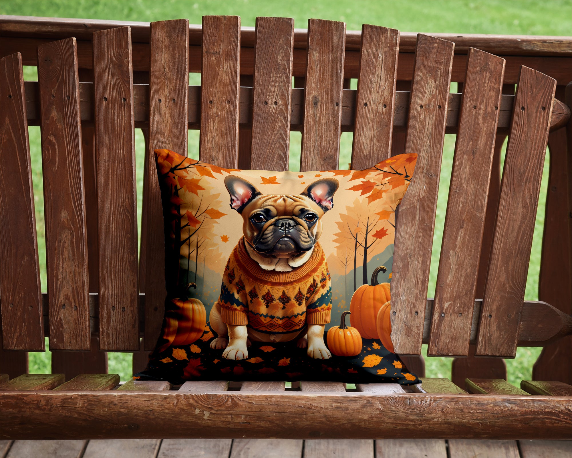 Buy this Fawn French Bulldog Fall Fabric Decorative Pillow