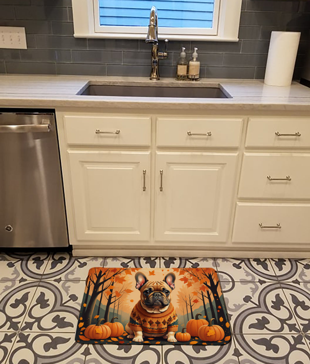 Buy this Fawn French Bulldog Fall Memory Foam Kitchen Mat