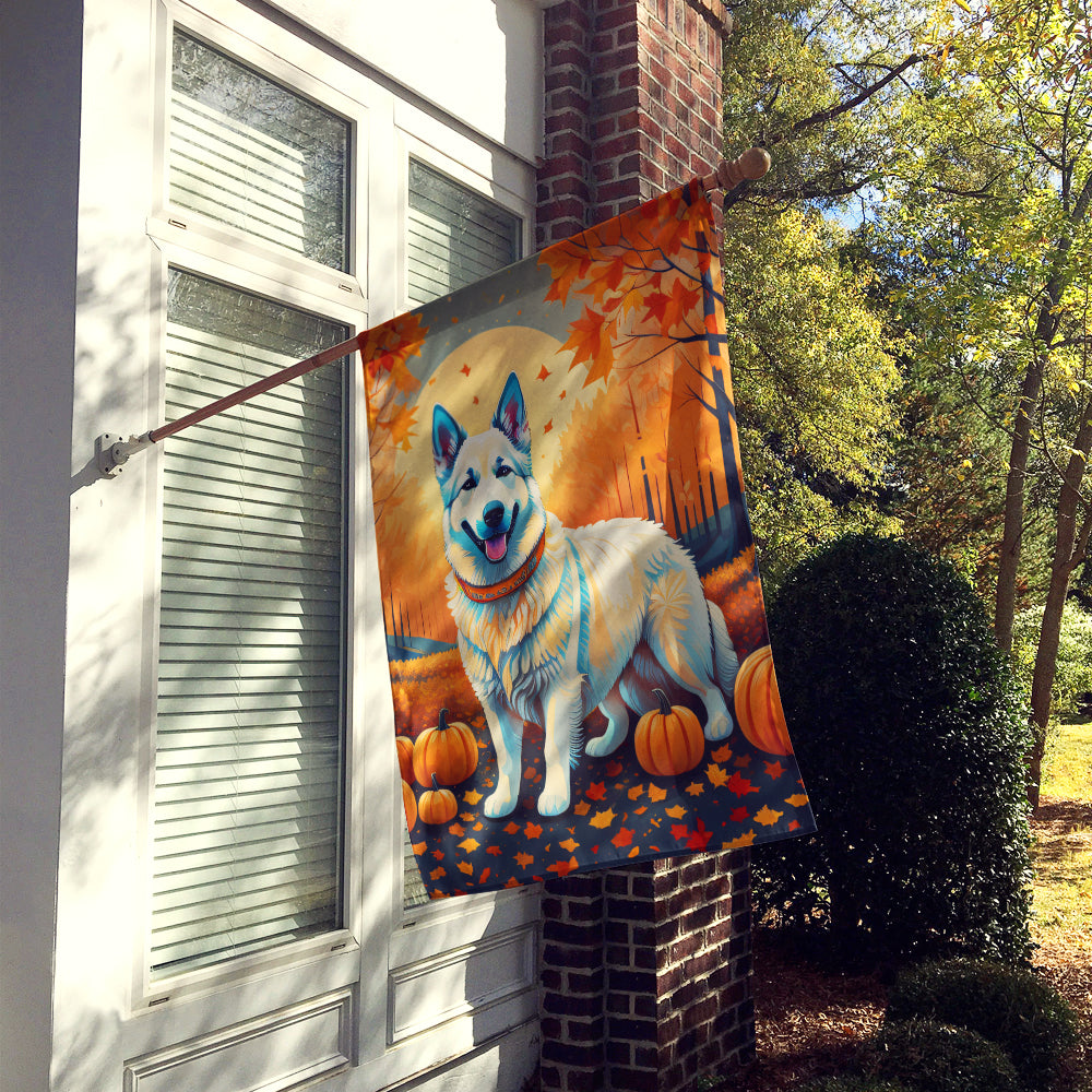 White German Shepherd Fall House Flag