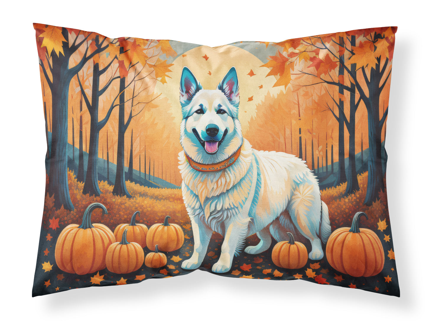 Buy this White German Shepherd Fall Fabric Standard Pillowcase