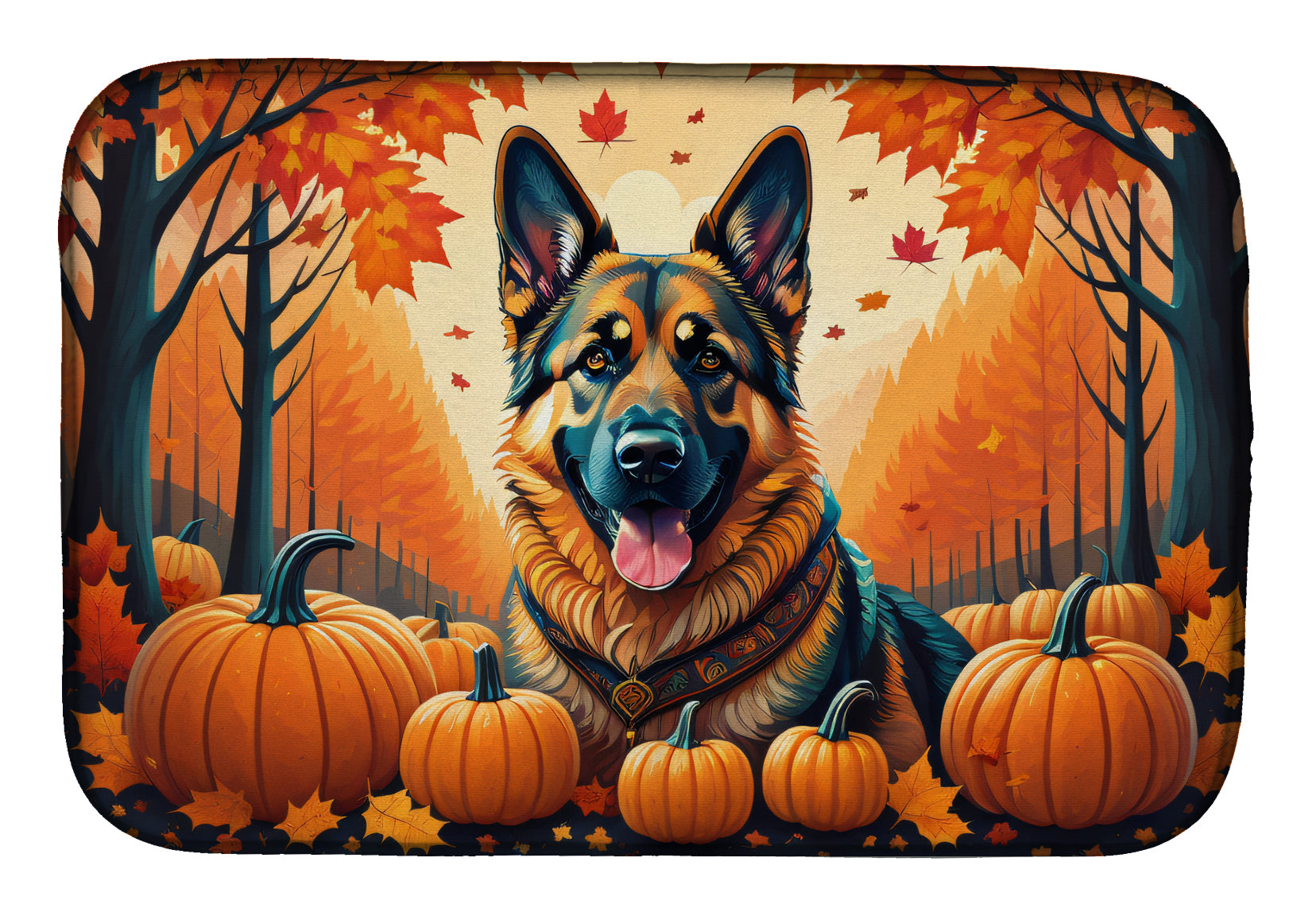 Buy this German Shepherd Fall Dish Drying Mat