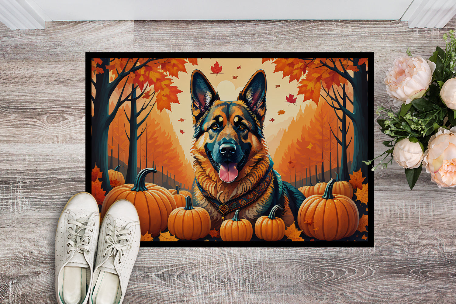 German Shepherd Fall Doormat 18x27