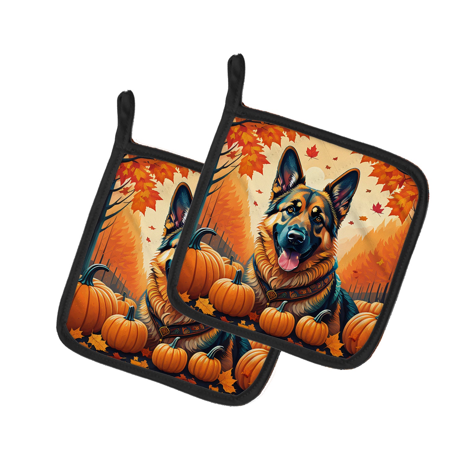 Buy this German Shepherd Fall Pair of Pot Holders