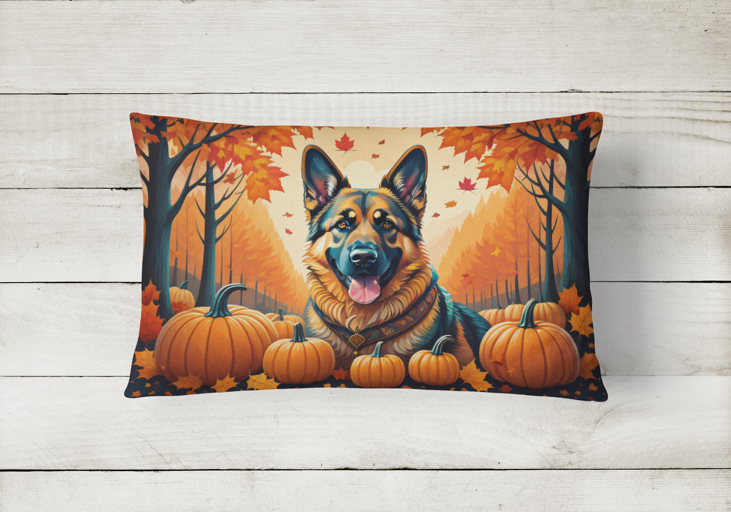 German Shepherd Fall Fabric Decorative Pillow  the-store.com.