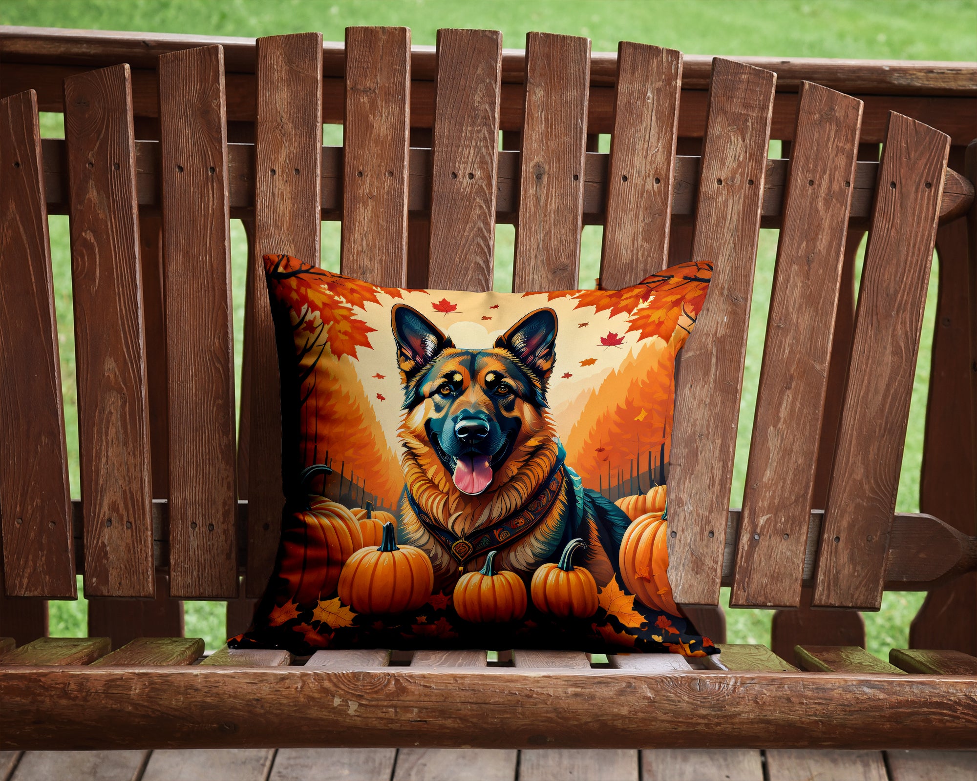 German Shepherd Fall Fabric Decorative Pillow  the-store.com.