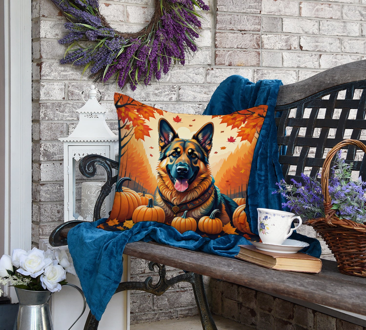 Buy this German Shepherd Fall Fabric Decorative Pillow