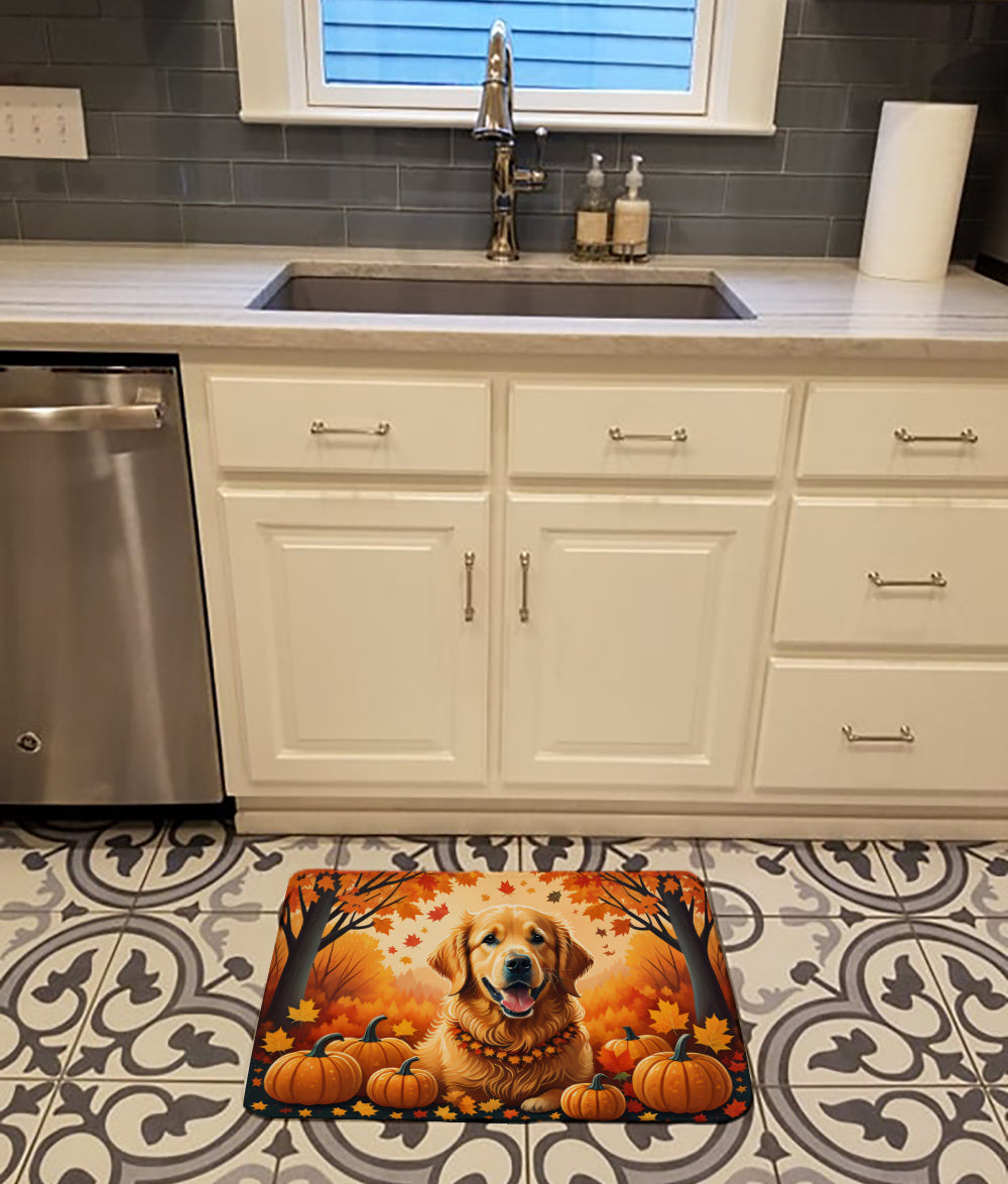 Buy this Golden Retriever Fall Memory Foam Kitchen Mat