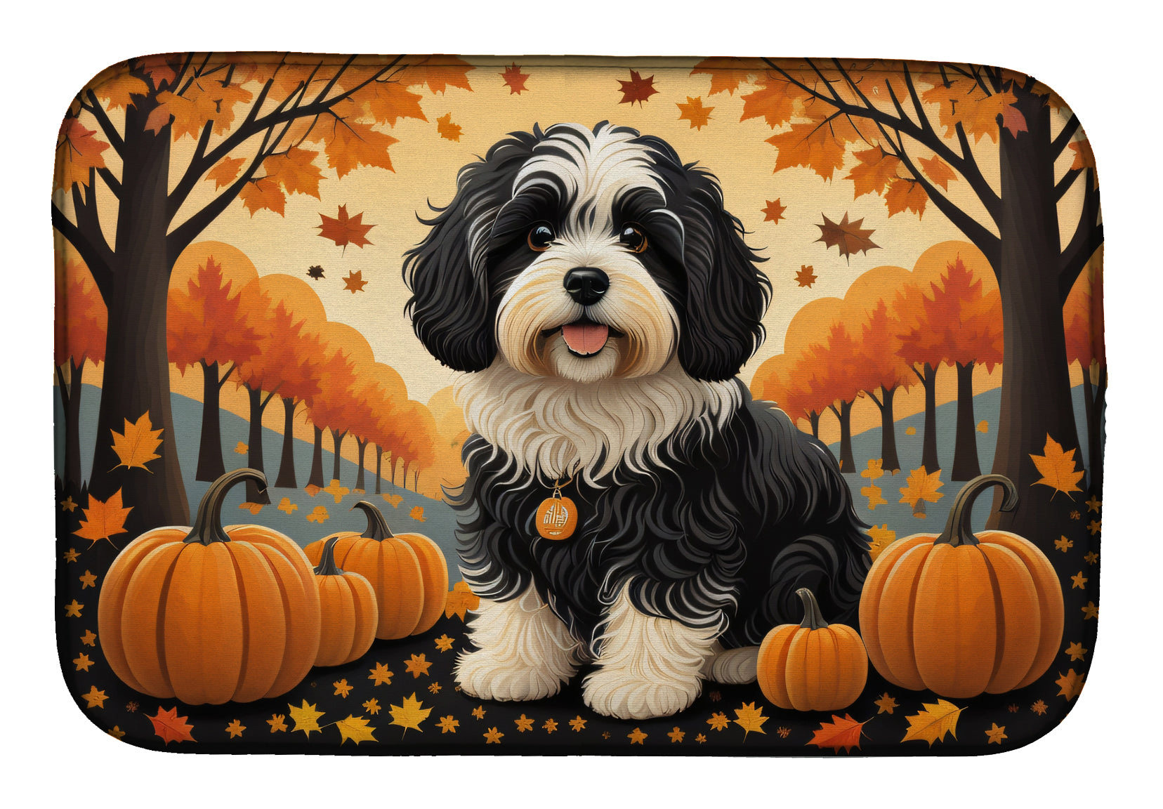 Buy this Havanese Fall Dish Drying Mat