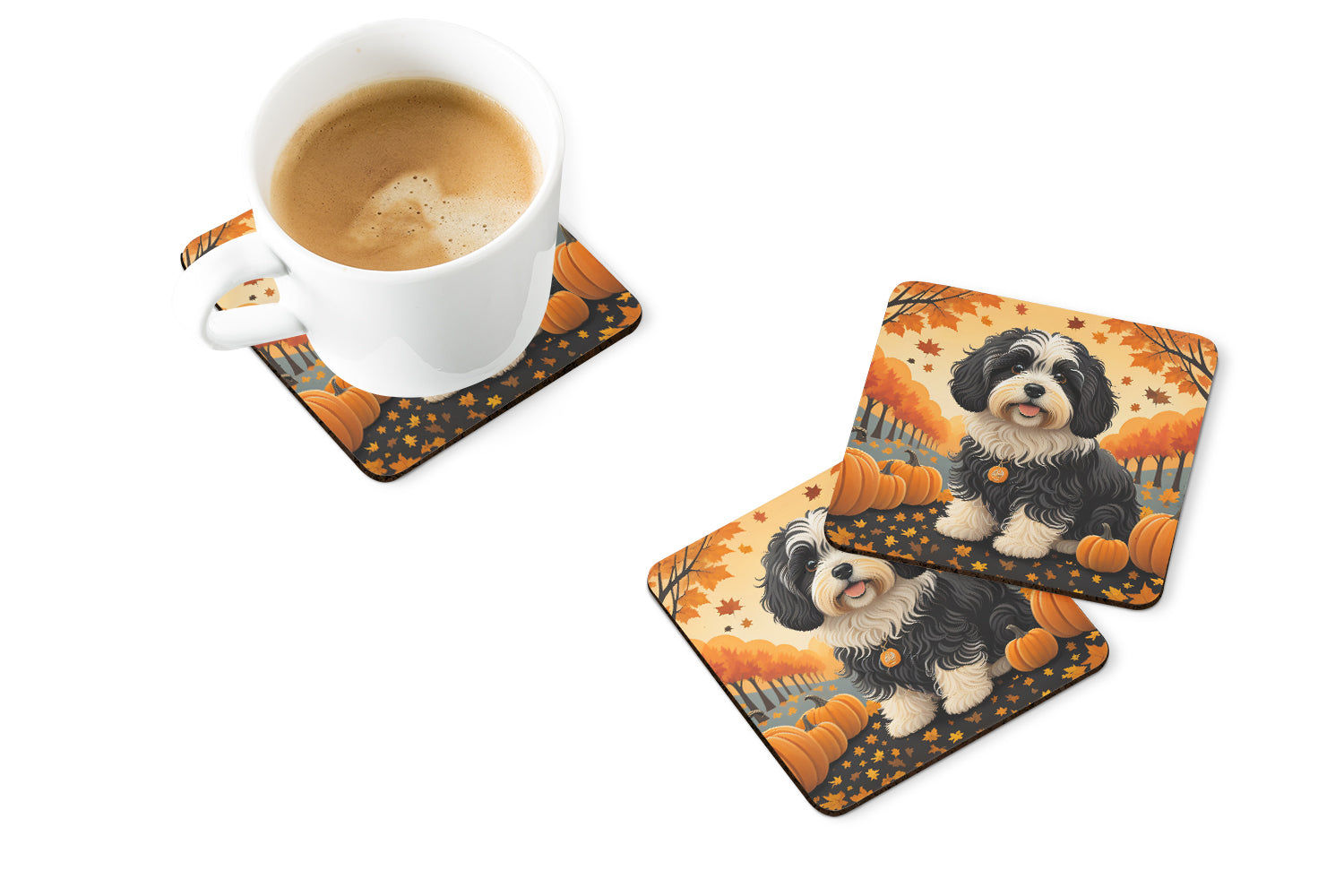 Buy this Havanese Fall Foam Coaster Set of 4