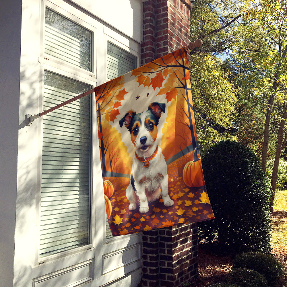 Jack Russell Terrier Fall House Flag  the-store.com.