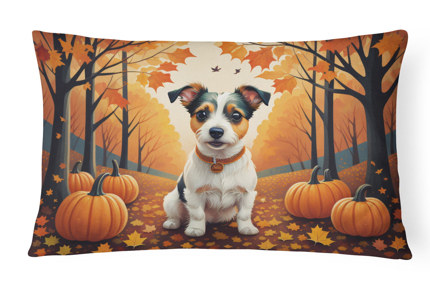 Buy this Jack Russell Terrier Fall Fabric Decorative Pillow