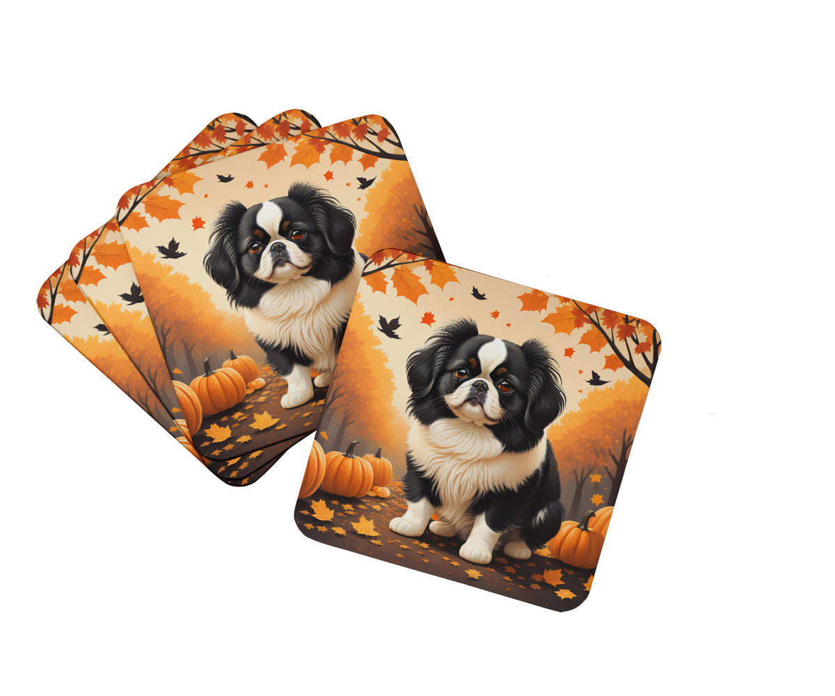 Buy this Japanese Chin Fall Foam Coaster Set of 4