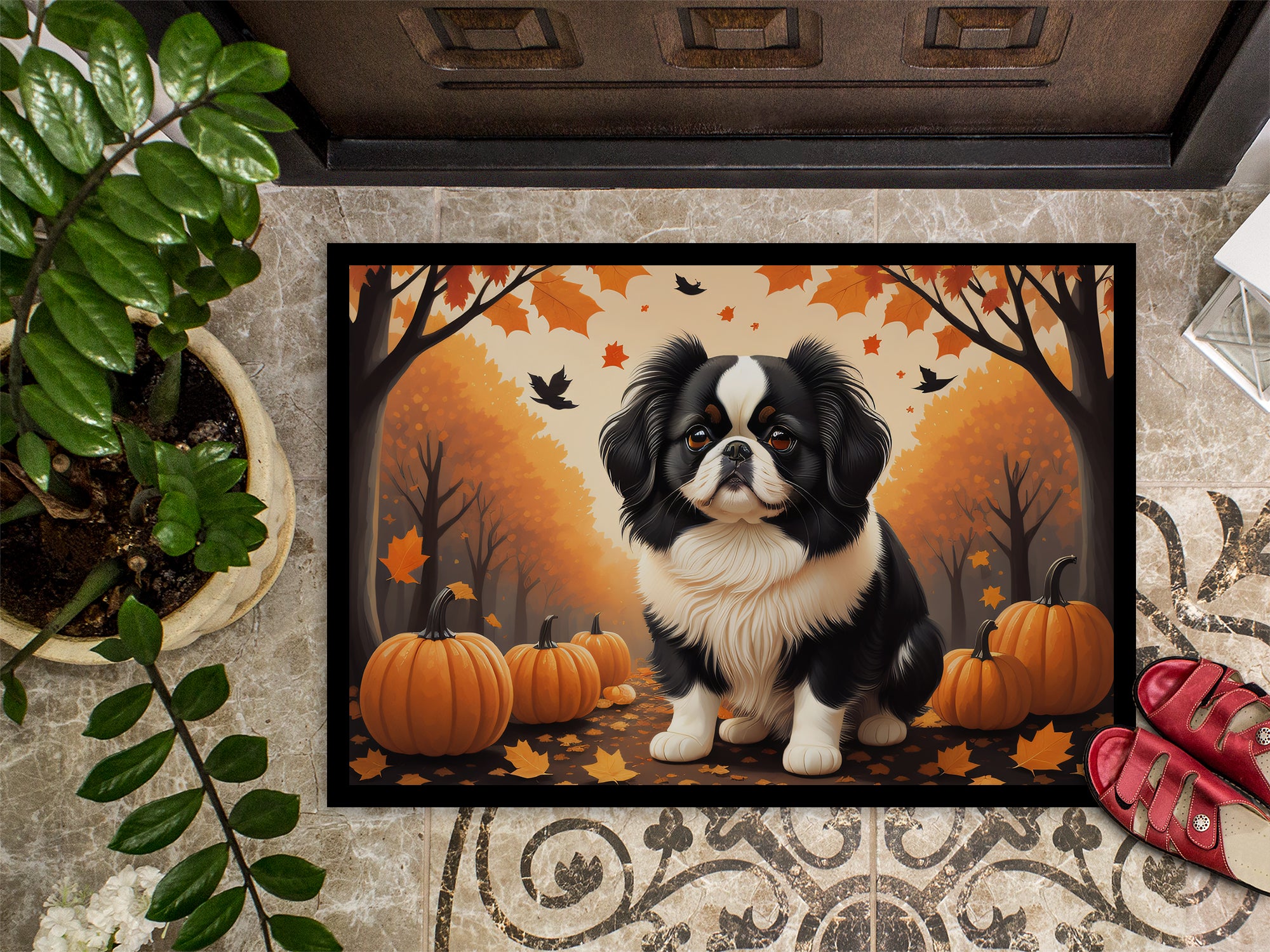 Japanese Chin Fall Indoor or Outdoor Mat 24x36