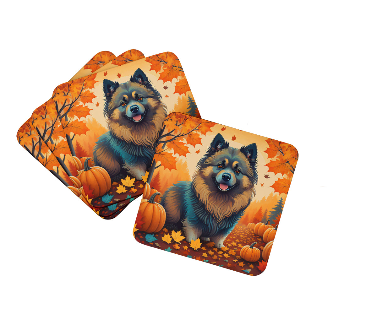 Buy this Keeshond Fall Foam Coaster Set of 4