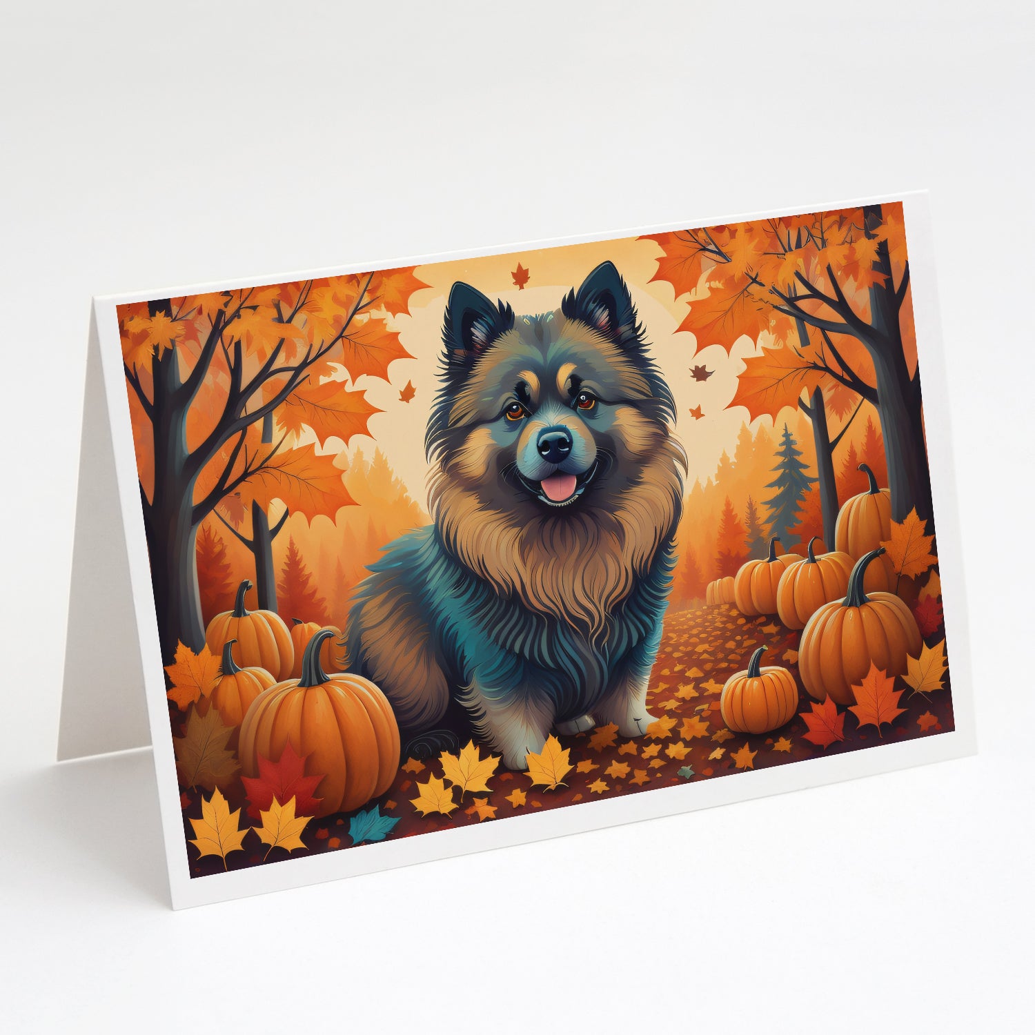 Buy this Keeshond Fall Greeting Cards and Envelopes Pack of 8